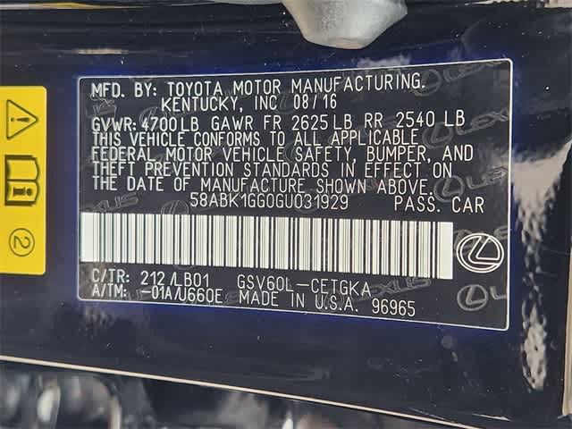 2016 Lexus ES 350 4dr Sdn