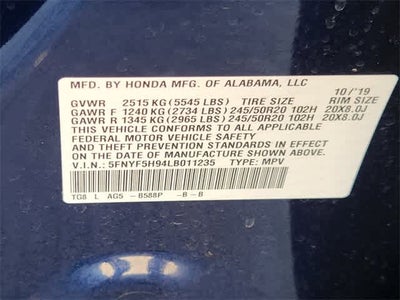 2020 Honda Pilot Touring 8-Passenger