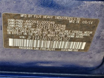 2015 Subaru WRX 4dr Sdn Man