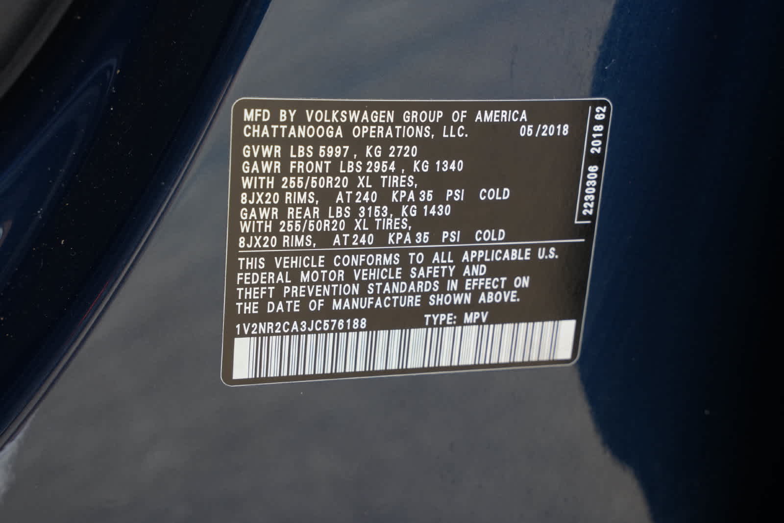 2018 Volkswagen Atlas 3.6L V6 SEL Premium