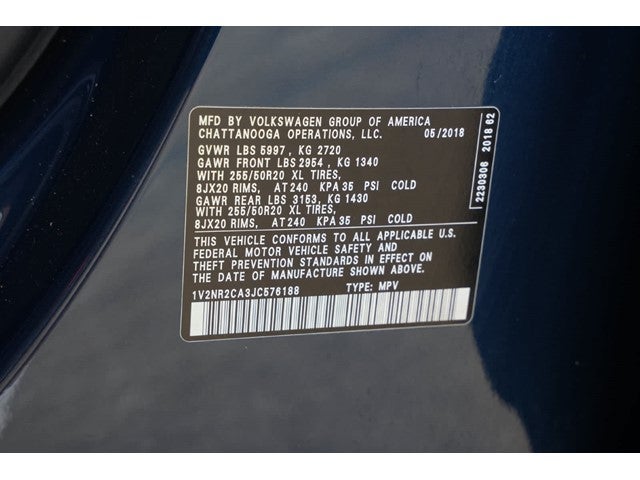 2018 Volkswagen Atlas 3.6L V6 SEL Premium