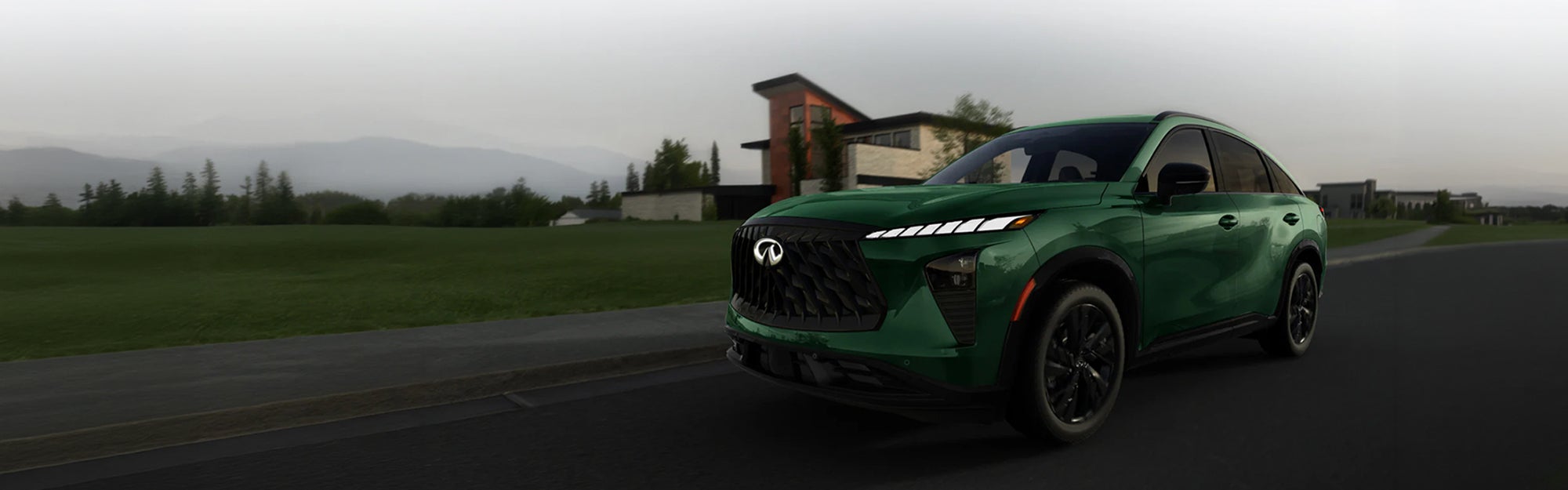 Green 2027 INFINITI QX65 SUV front view